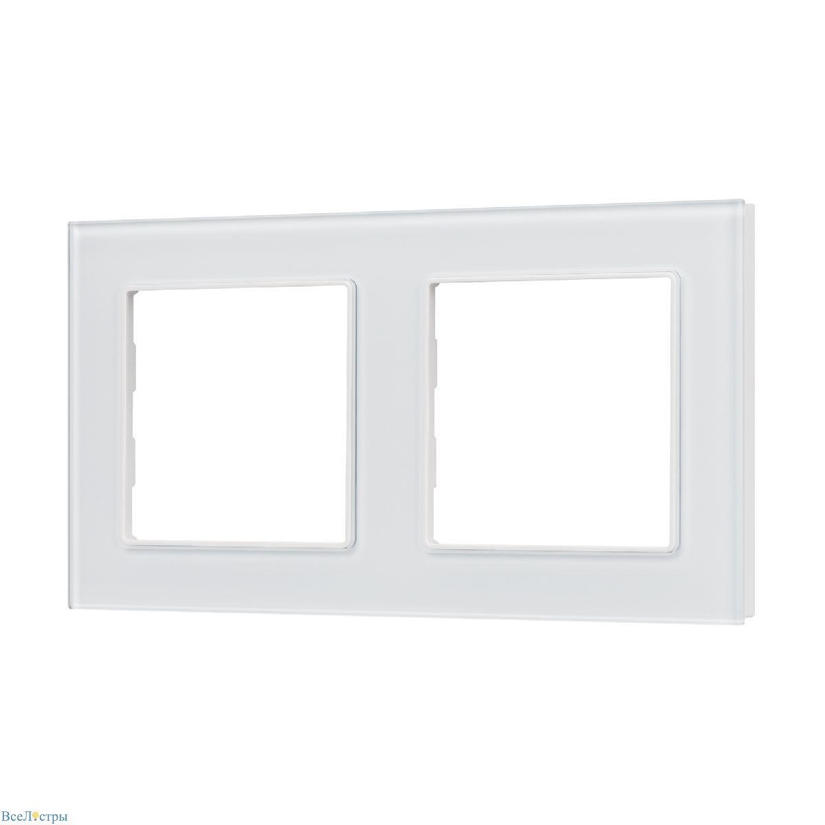 рамка двухместная arlight frm-glare-gs-2-wh 043796