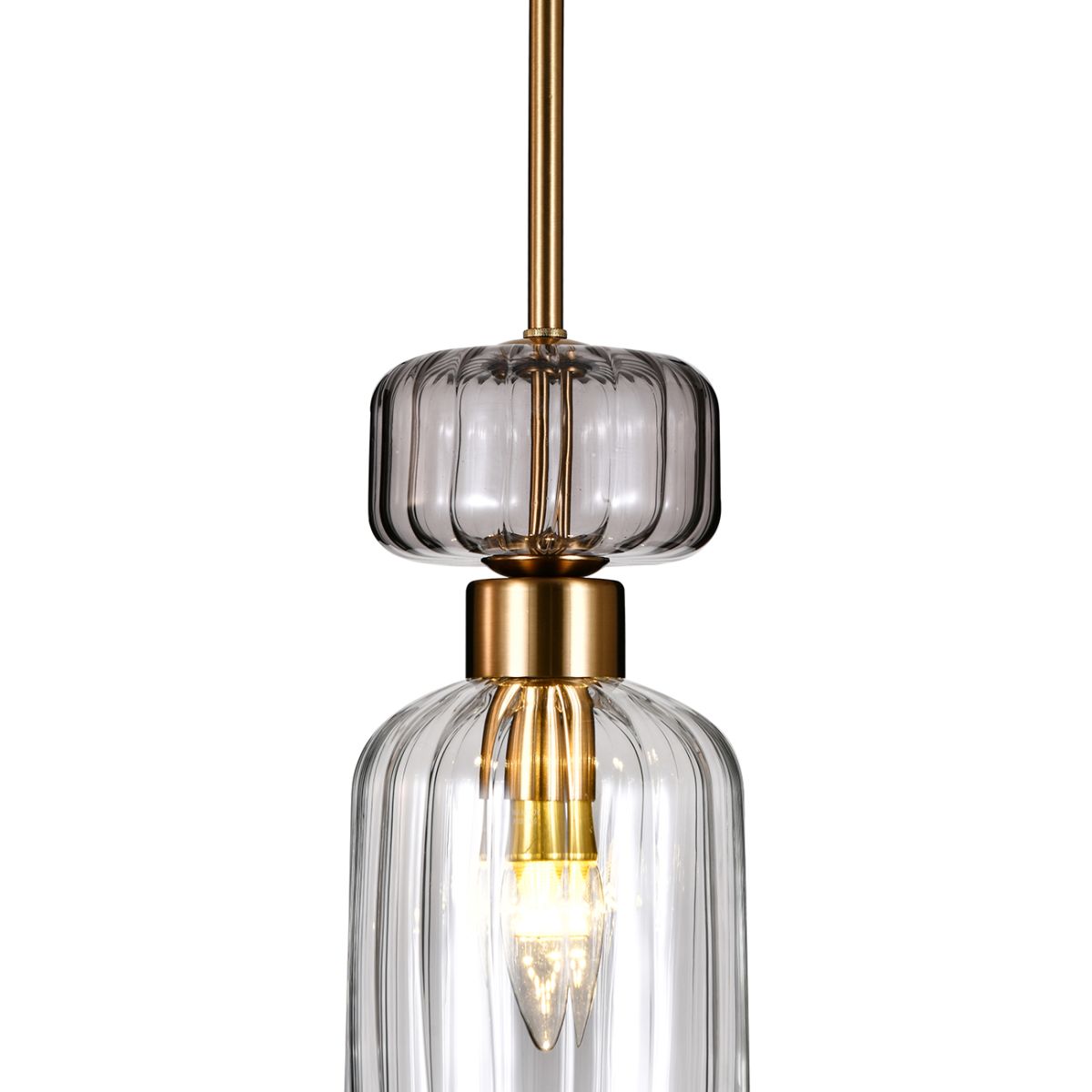 подвесной светильник escada gloss 1141/1s antique copper/smoke/clear