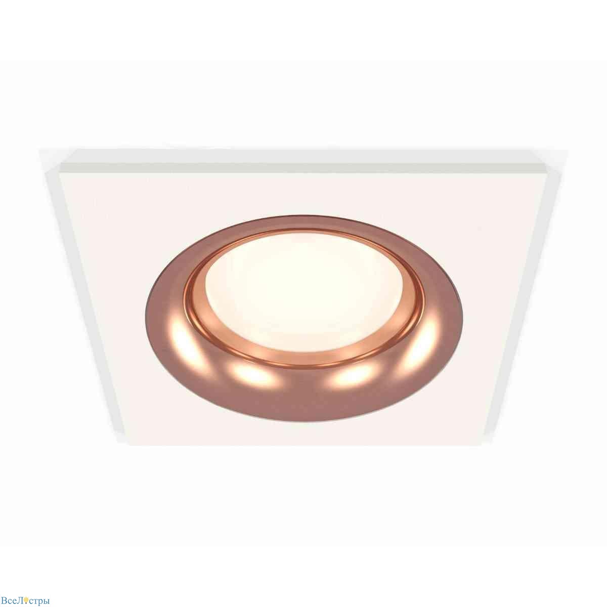 комплект встраиваемого светильника ambrella light techno spot xc7631006 swh/ppg белый песок/золото розовое полированное (c7631, n7015)