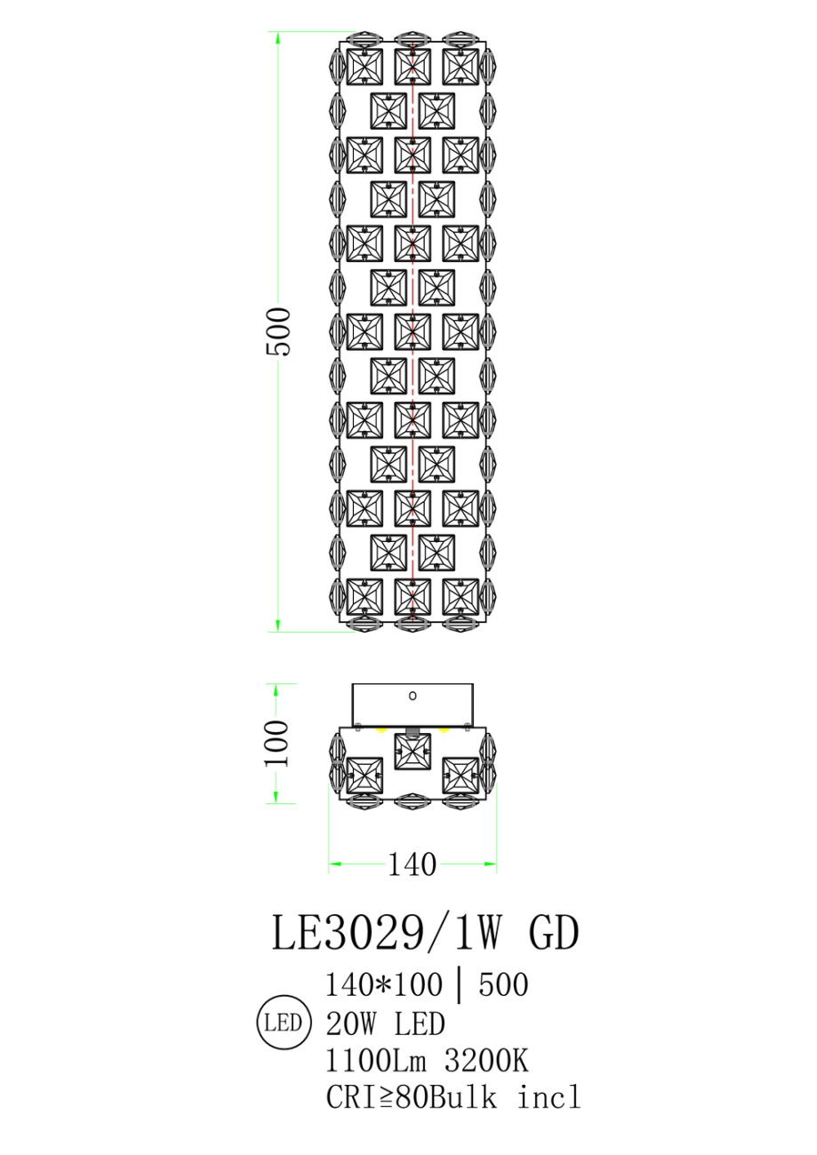 бра amelie le3029/1w gd