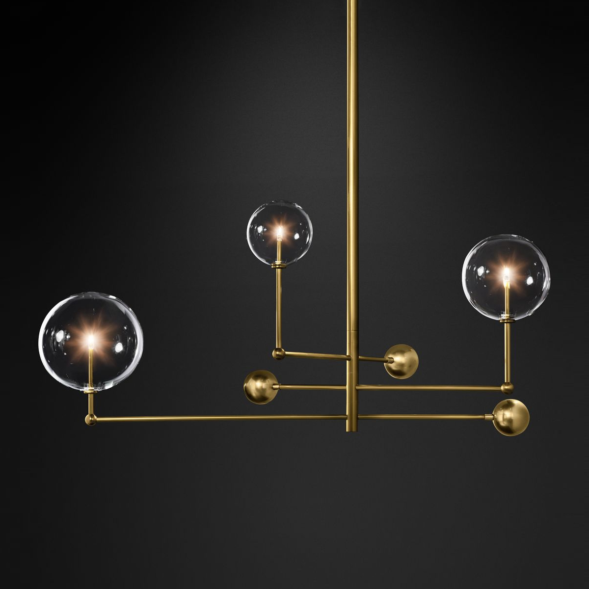 люстра на штанге delight collection globe mobile kg0835p-3 brass