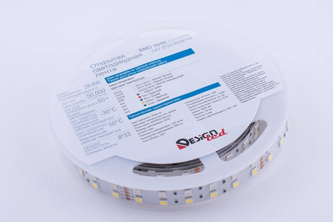 светодиодная лента designled dsg5120-24-rgb+w-33 000514