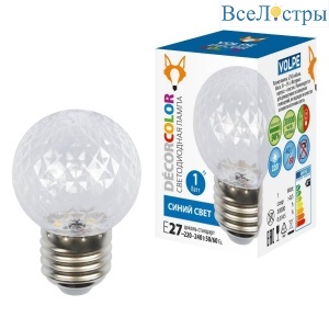 LED-D45-1W/BLUE/E27/CL/С PINEAPPLE
