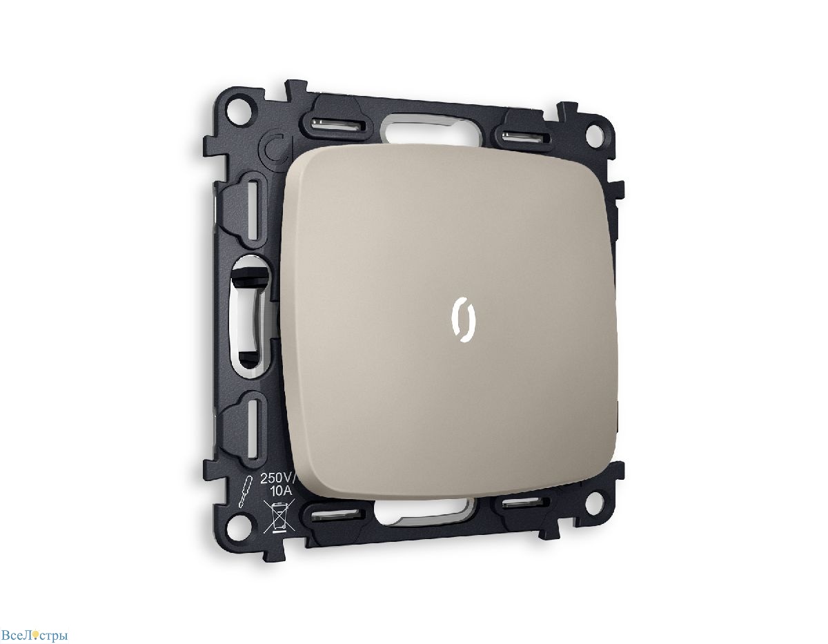 комплект механизма 1-кл выключателя с подсветкой ambrella volt omega mo362015