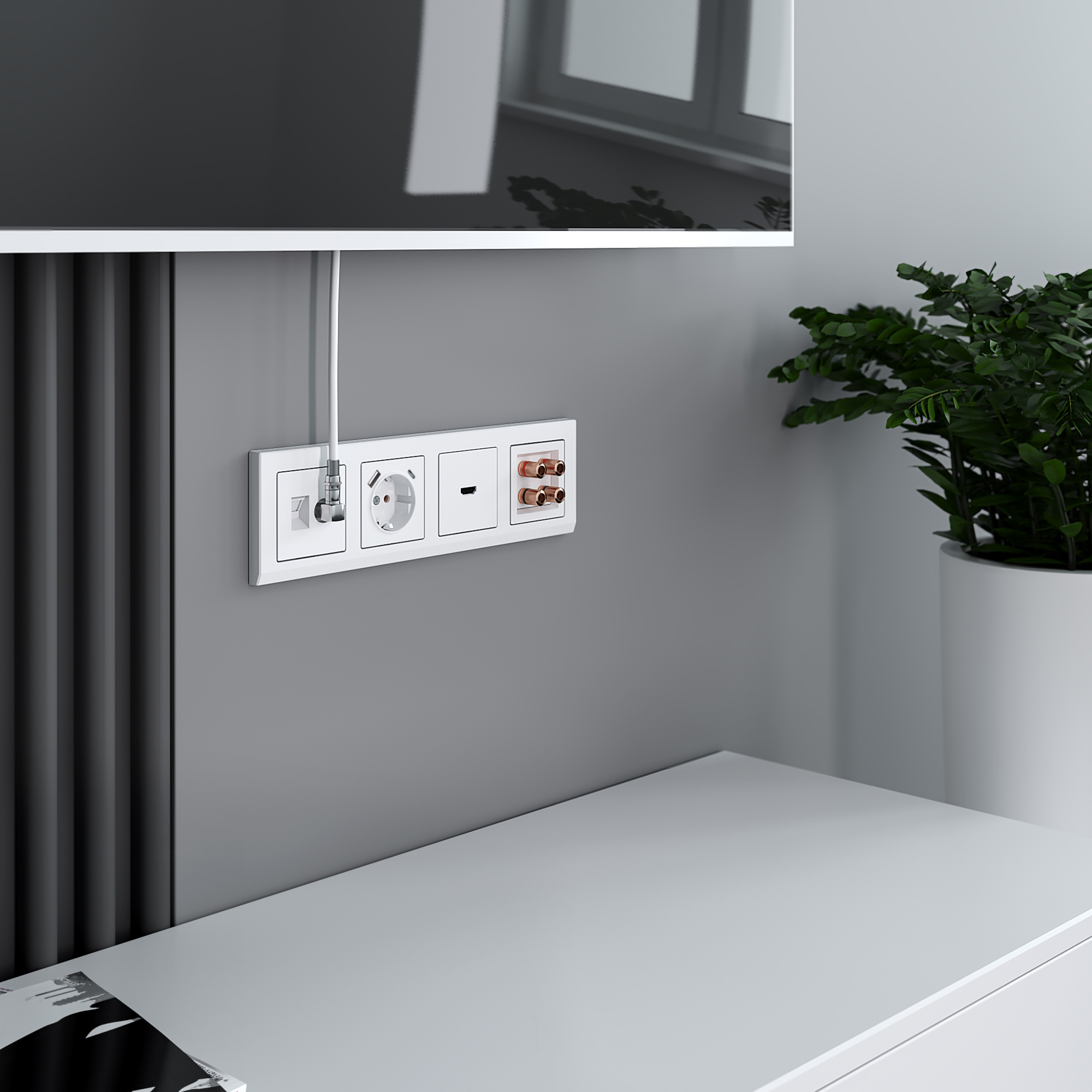 розетка тв+ethernet werkel 4690389174414 w1181301
