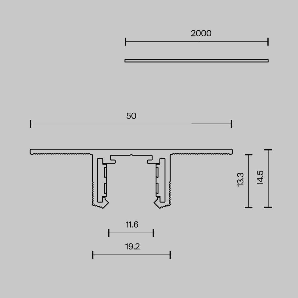 шинопровод встраиваемый maytoni technical exility x trx239-422.12b