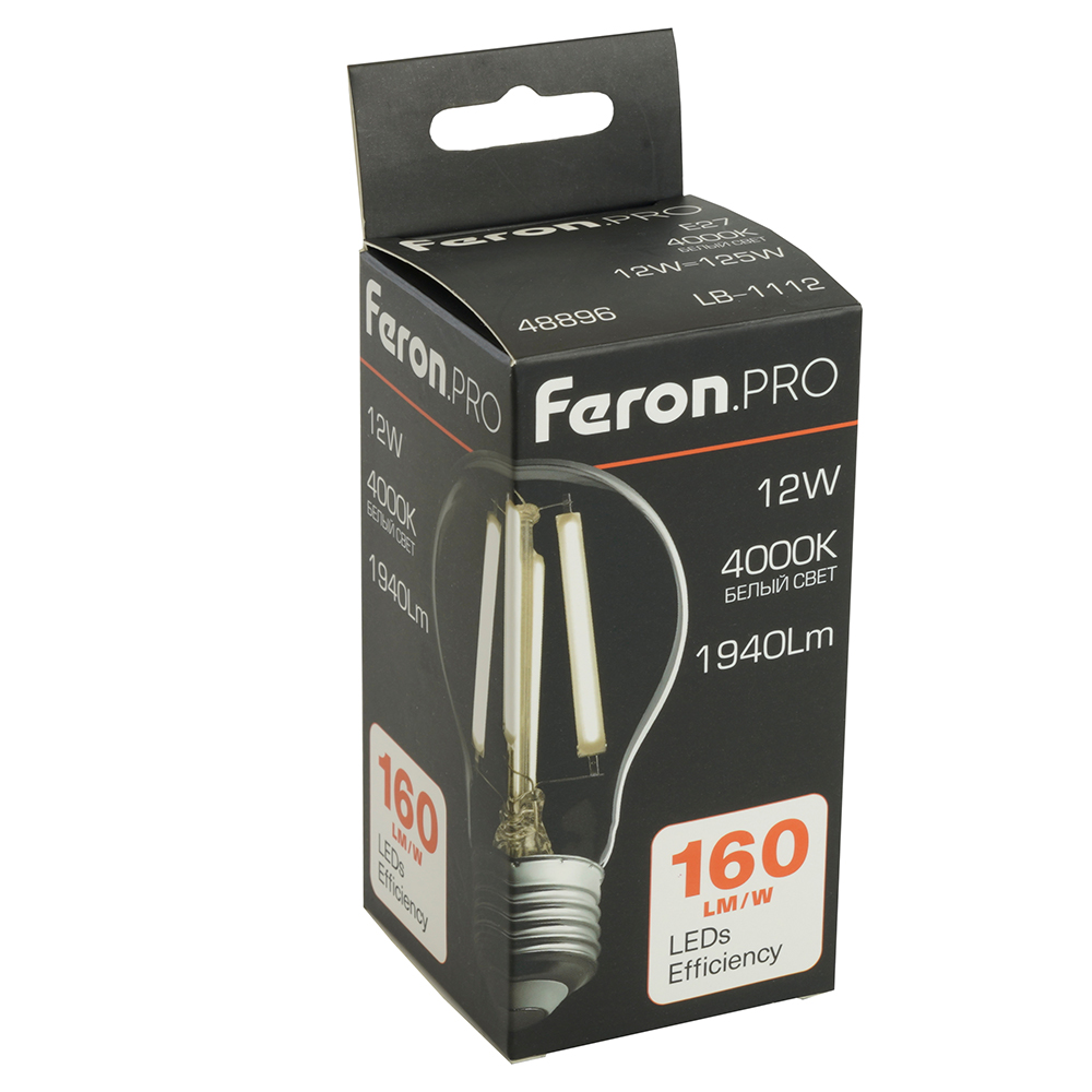 светодиодная лампа feron lb-1112 e27 12w 4000k 48896