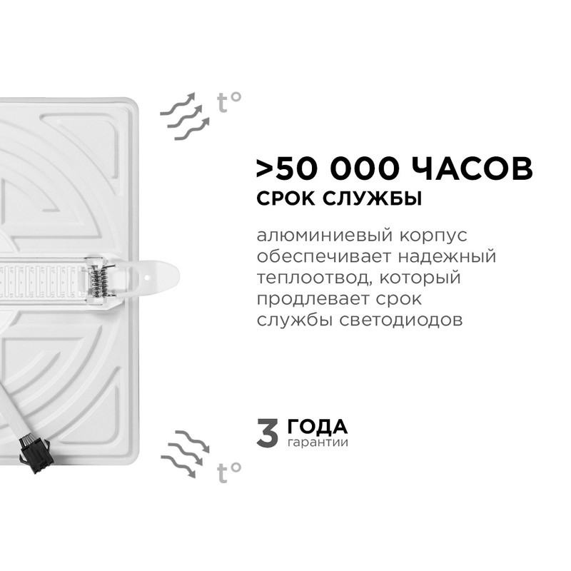 встраиваемая светодиодная панель apeyron flp 06-131