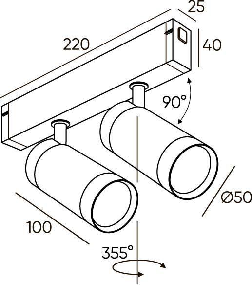 трековый светодиодный светильник denkirs smart spot dk8012-bk
