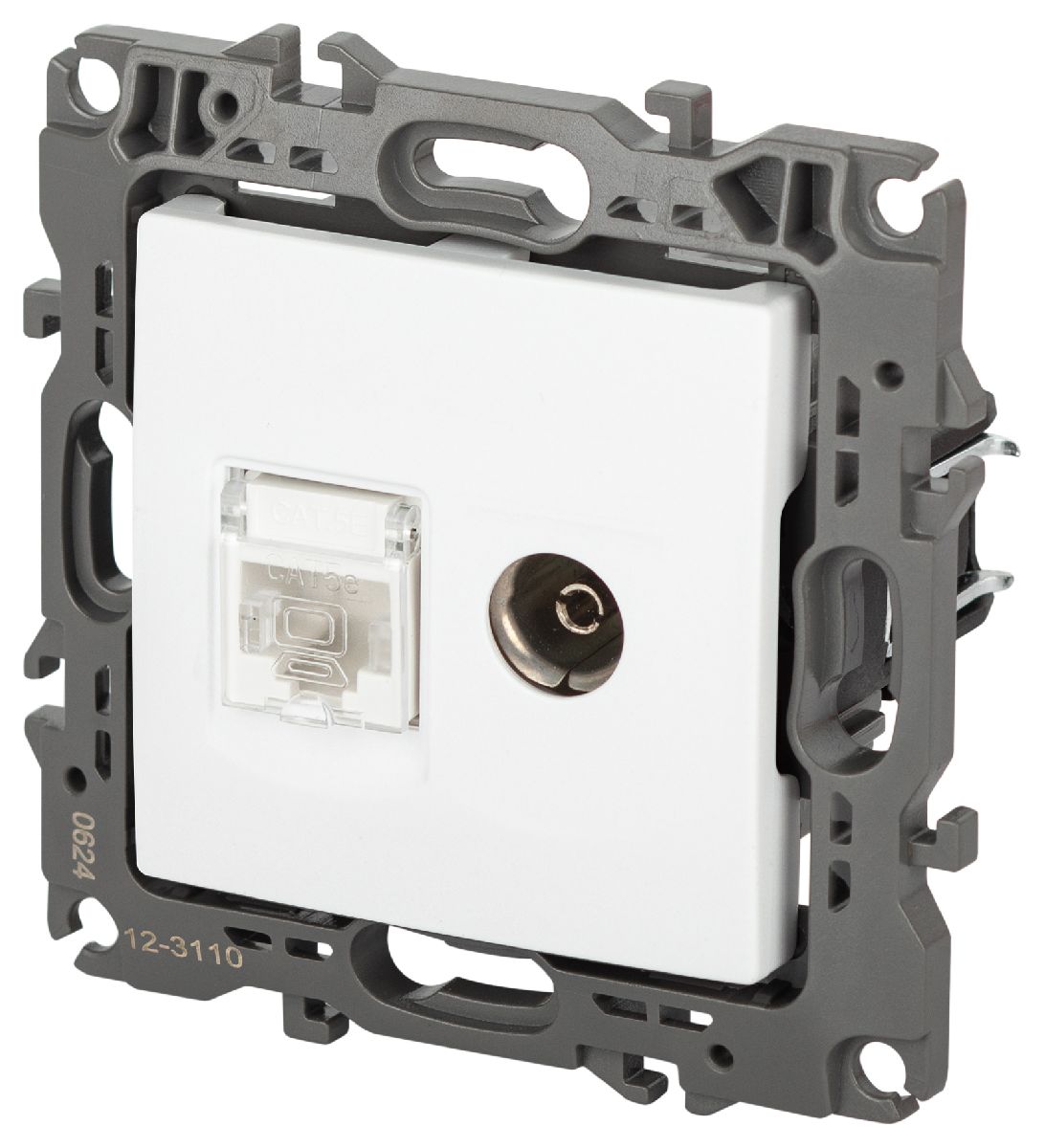 розетка комбинированная rj45+tv эра 12-3110-01м б0065691