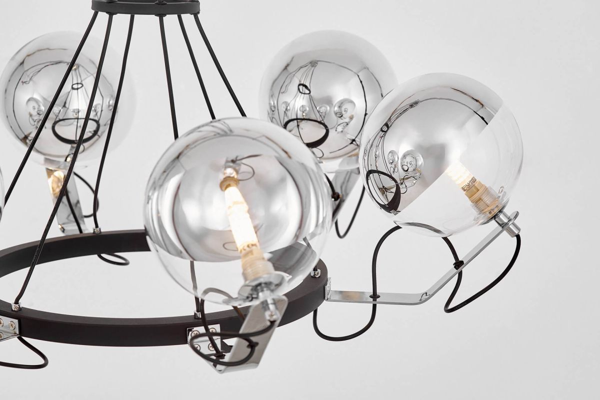 подвесная люстра lumina deco ldp 9110-6 bk+chr