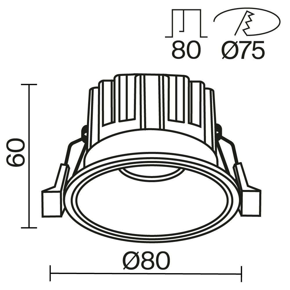 встраиваемый светильник maytoni round dl058-12w-dtw-b