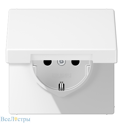 розетка schuko с крышкой jung ls1520bfklwwm