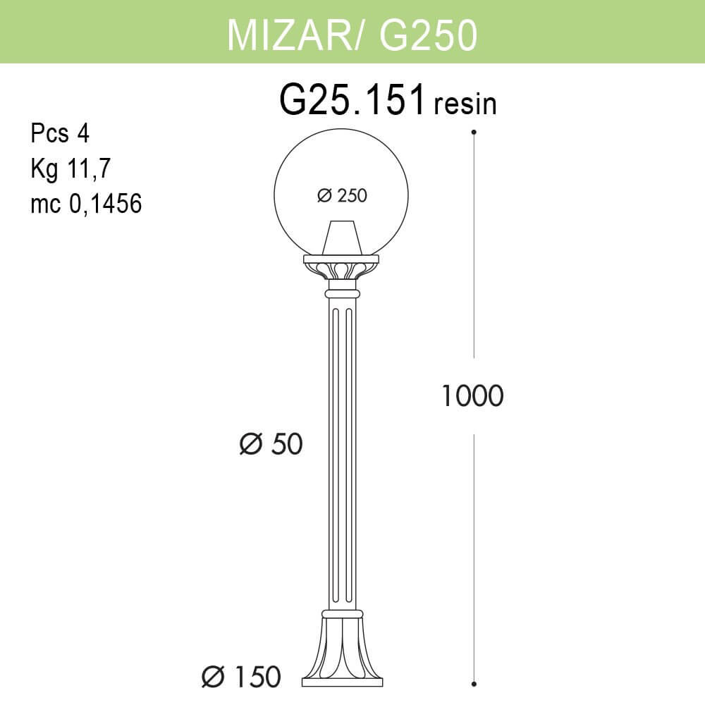 уличный светильник fumagalli mizarr/g250 g25.151.000.aye27