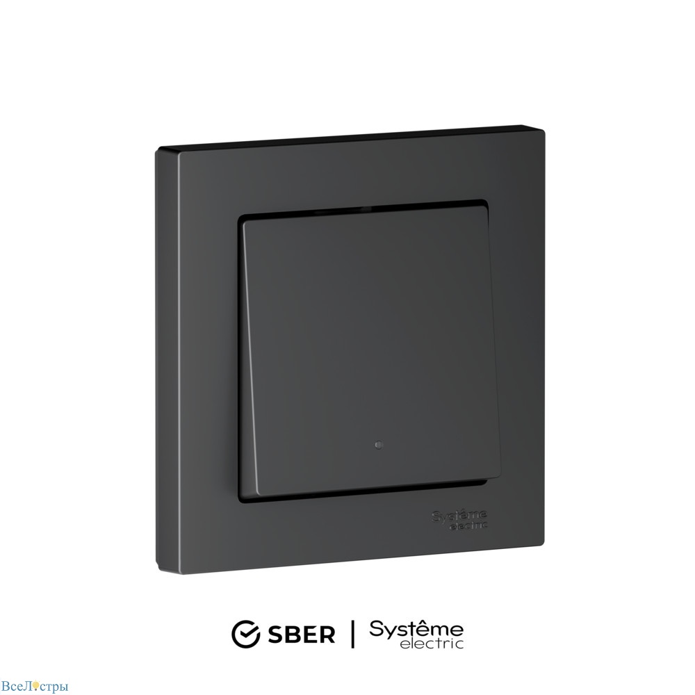 выключатель 1-кл с подсв., zigbee, сх.1, l+n, 10а sber systeme electric atlasdesign smart карбон atn001013z