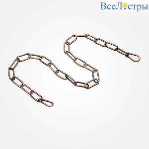 10303 цепь длиной 1 метр с 2 карабинами античная бронза, арт. 74400
