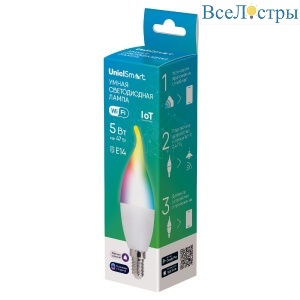 LED-CW37-5W/RGBW/E14/230V/WF/FR PLS80WH