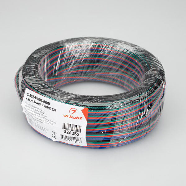 шлейф питания arlight arl-18awg-4wire-cu 026352