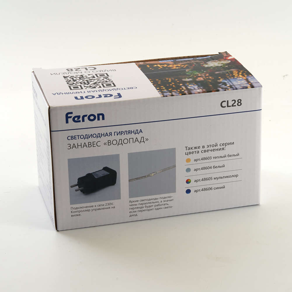 светодиодная гирлянда занавес водопад feron cl28 48606