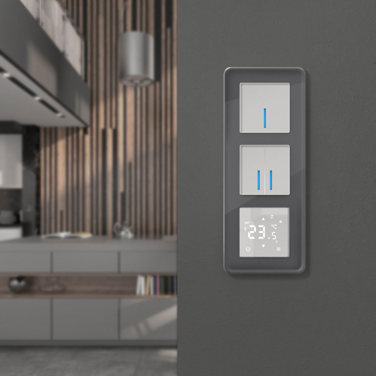 рамка из стекла на 3 поста werkel elite графит 4690389180774 w0032440