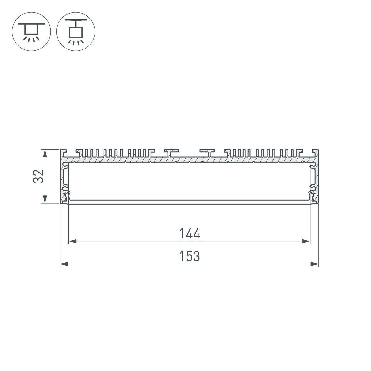 профиль arlight arh-power-w150-2000 anod 036368