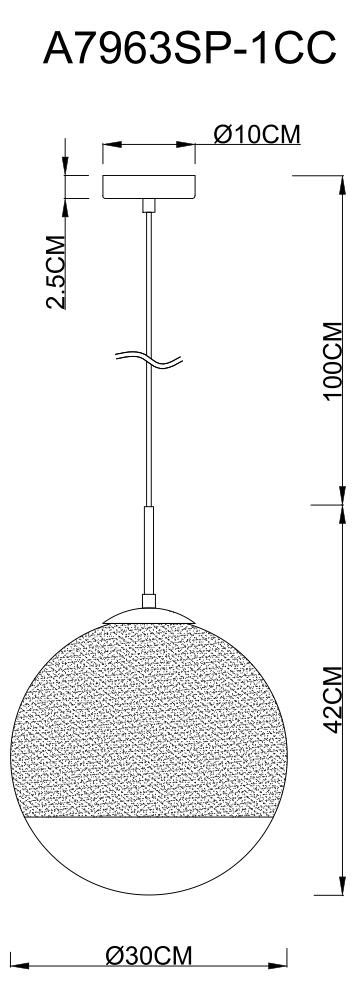 подвесной светильник arte lamp jupiter chrome a7963sp-1cc