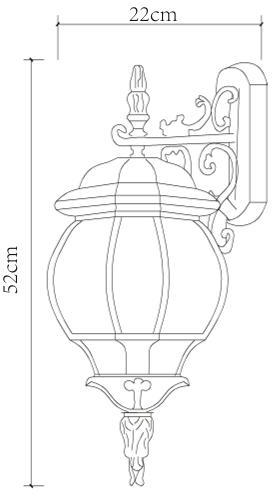уличный настенный светильник arte lamp atlanta a1042al-1bg