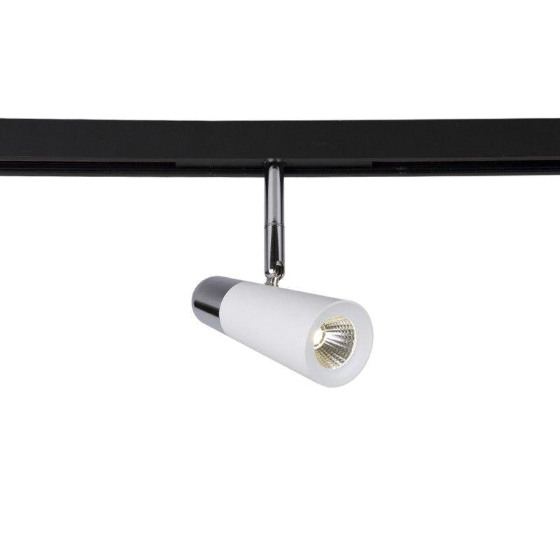 трековый светодиодный светильник для магнитного шинопровода crystal lux space clt 0.33 006 12w wh-ch 4000k