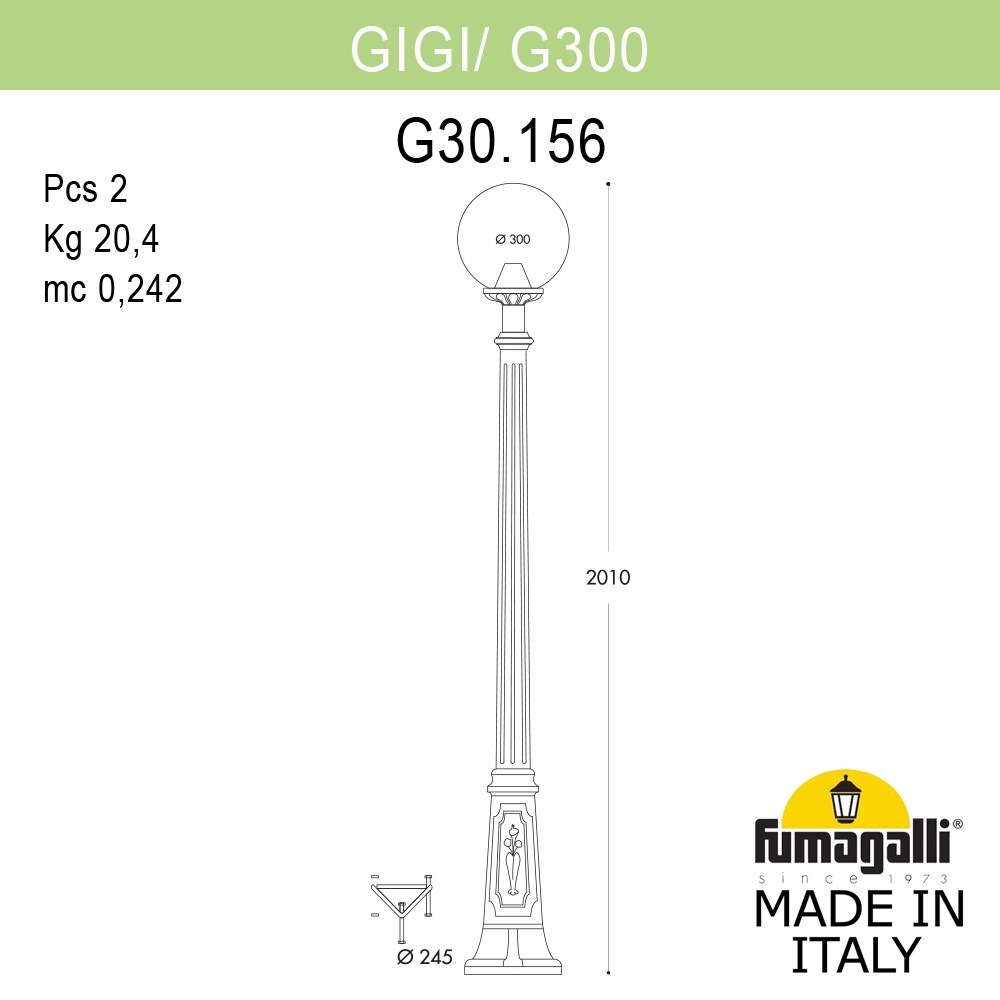 парковый светильник fumagalli globe g30.156.000.wxf1r
