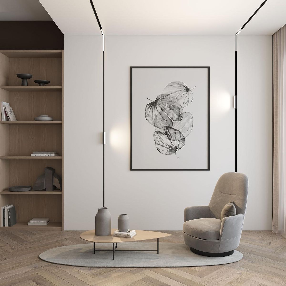 трековый однофазный светильник denkirs smart linear dk8015-bk