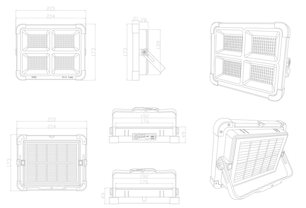 прожектор arte lamp avior a8100al-1bk