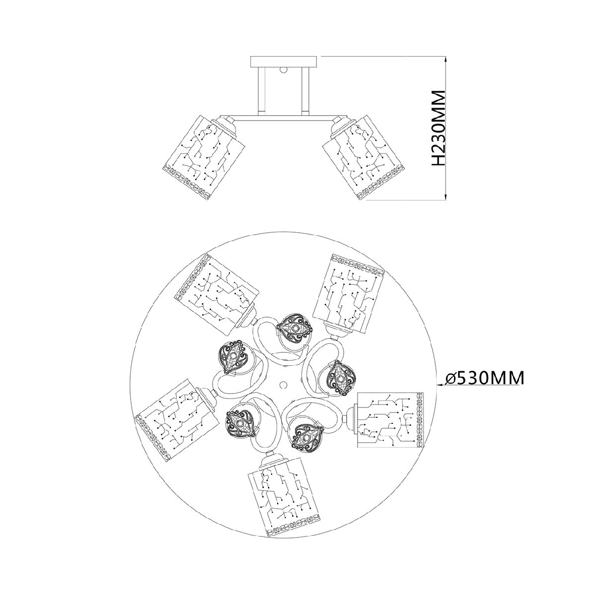 потолочная люстра escada neulia 1118/5pl