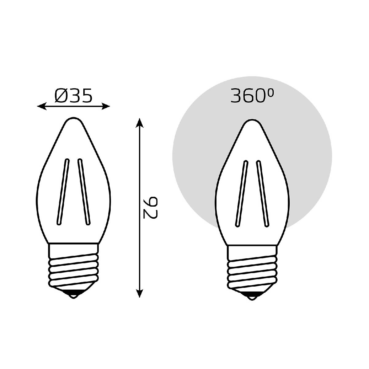 лампа светодиодная gauss filament e27 7w 2700k 103802107