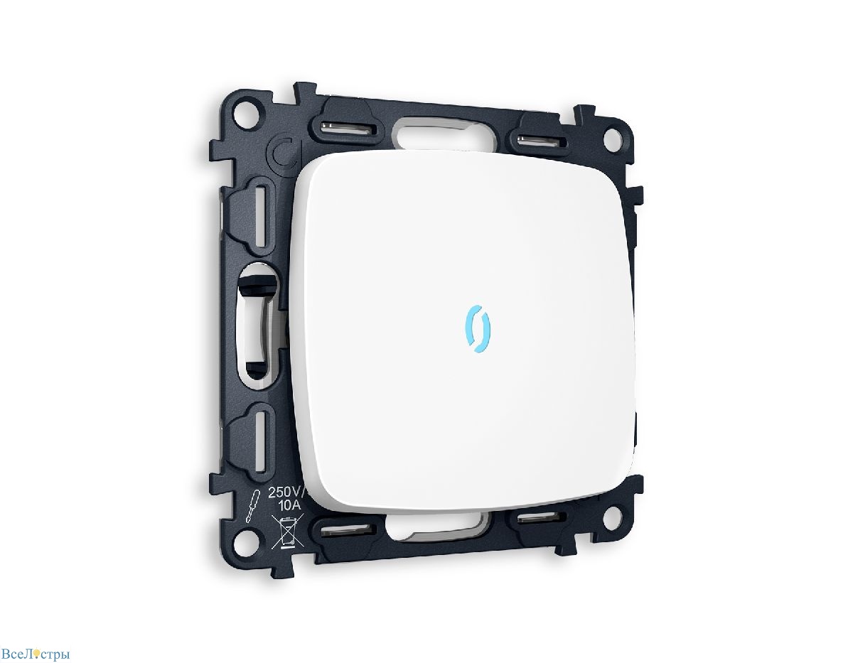 комплект механизма 1-кл проходного выключателя с подсветкой ambrella volt omega mo122040