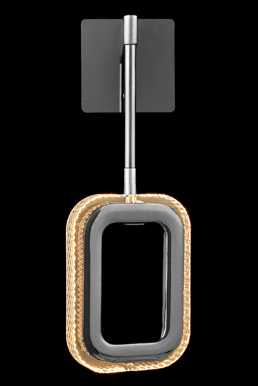 бра theona le7701/1w grey/black chrome
