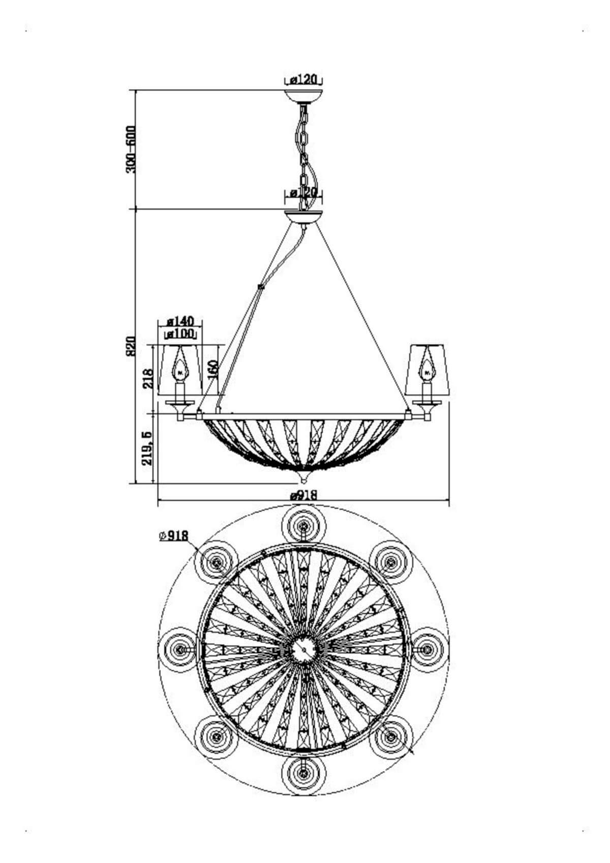 подвесная люстра maytoni pantheon h021pl-08ch