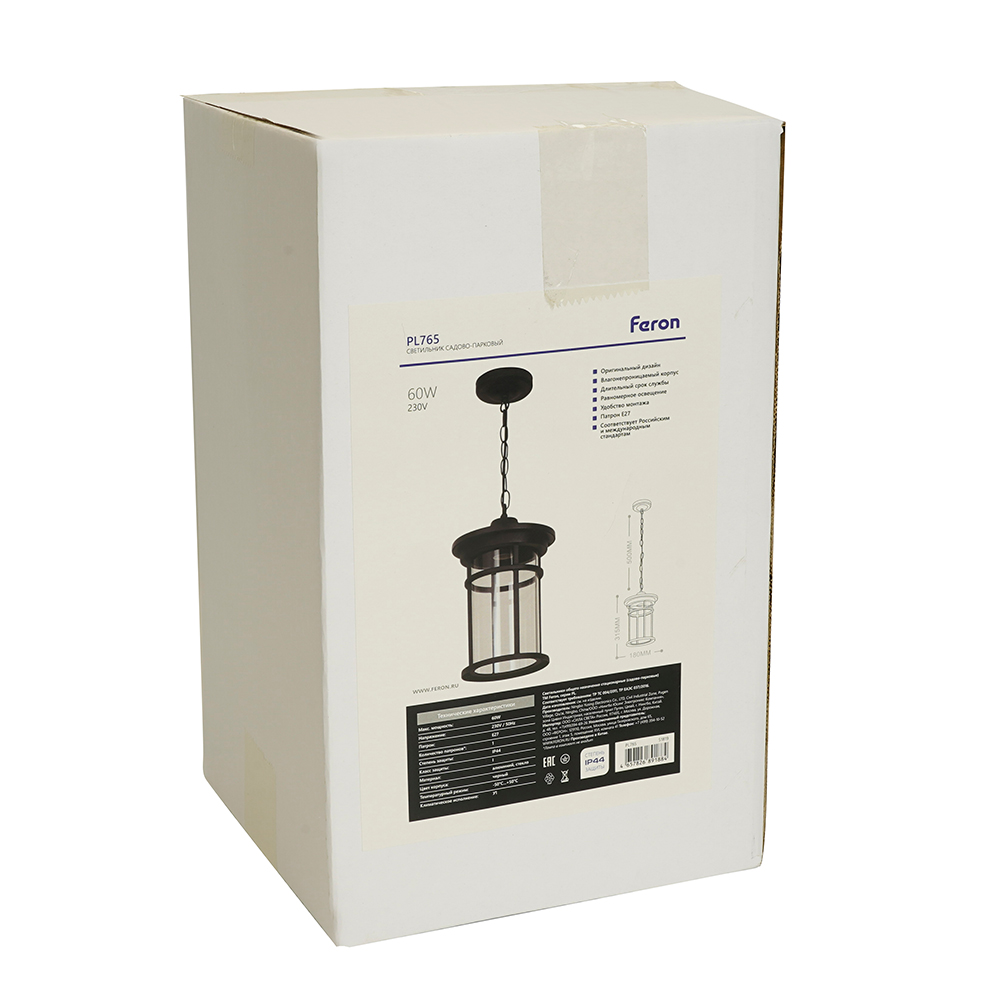 уличный подвесной светильник feron турин pl765 51819