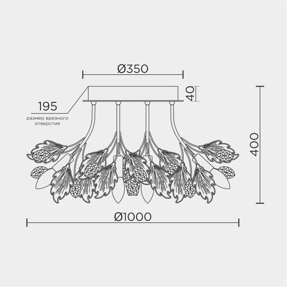 потолочная люстра modelux ml.6869.1000 cr