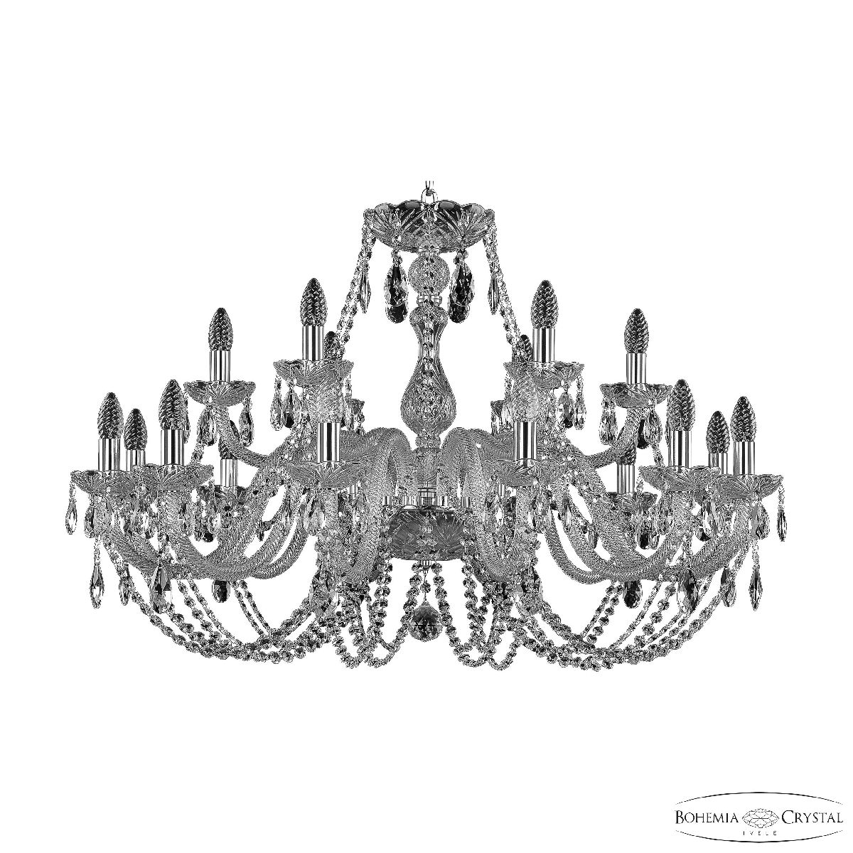 подвесная люстра bohemia ivele crystal 101/12+6/360 ni