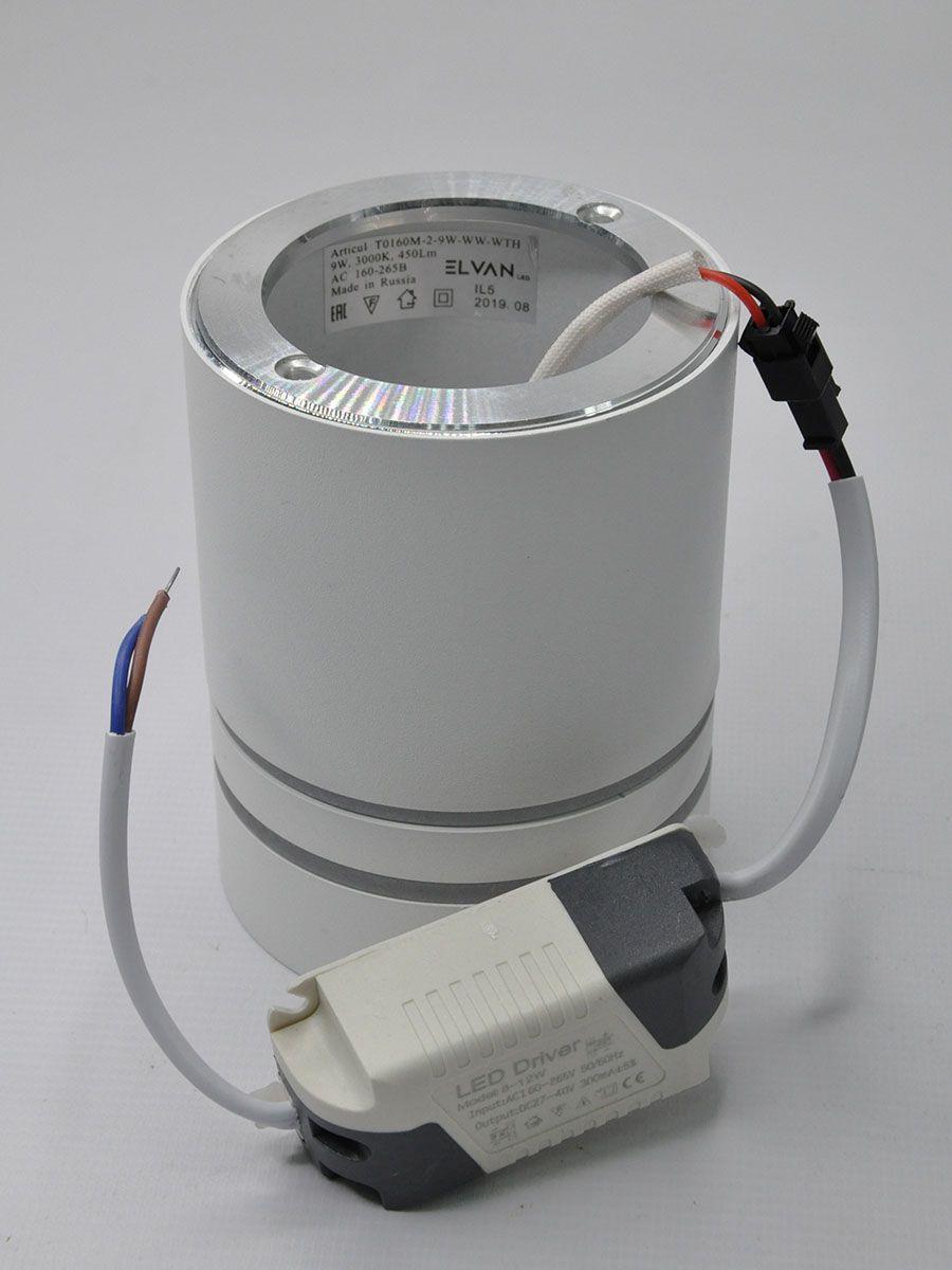 потолочный светодиодный светильник elvan nls-t160m/2-9w-ww-wh