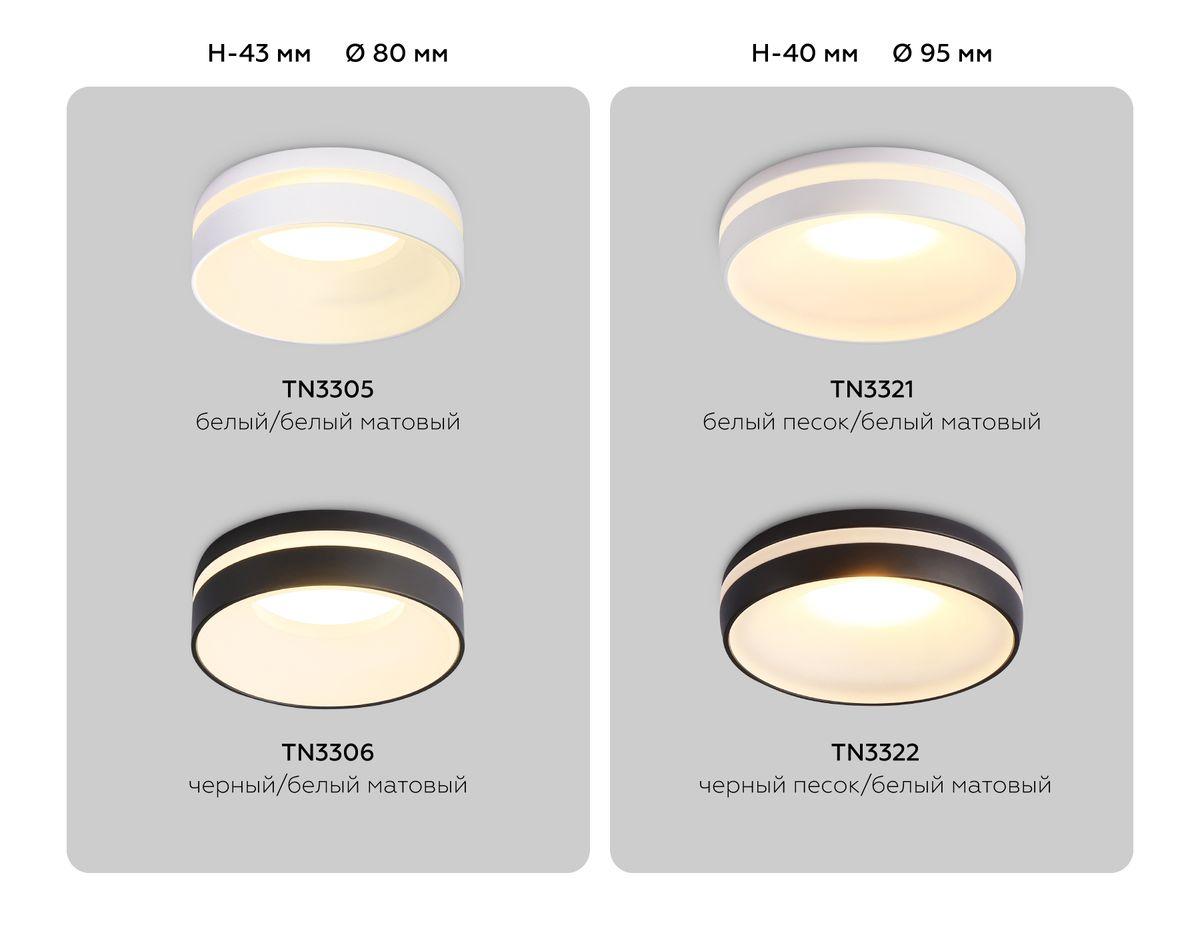 встраиваемый светильник ambrella light techno spot acrylic frost tn3306