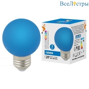 LED-G60-3W/Blue/E27/FR/С