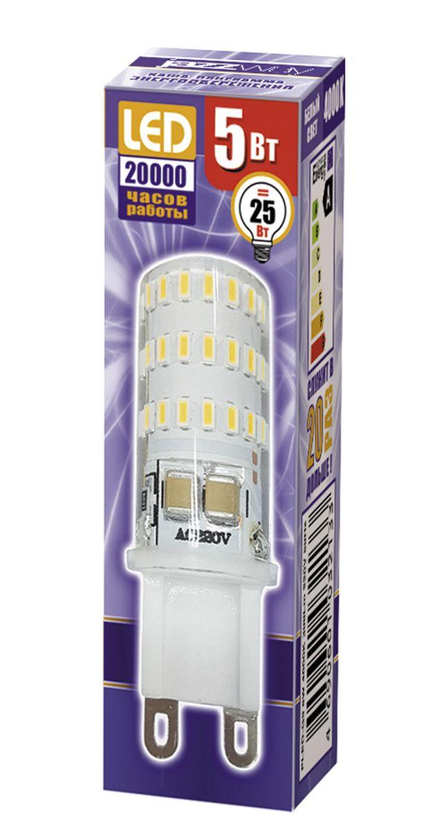 лампа светодиодная jazzway g9 5w 4000k прозрачная 1032133b