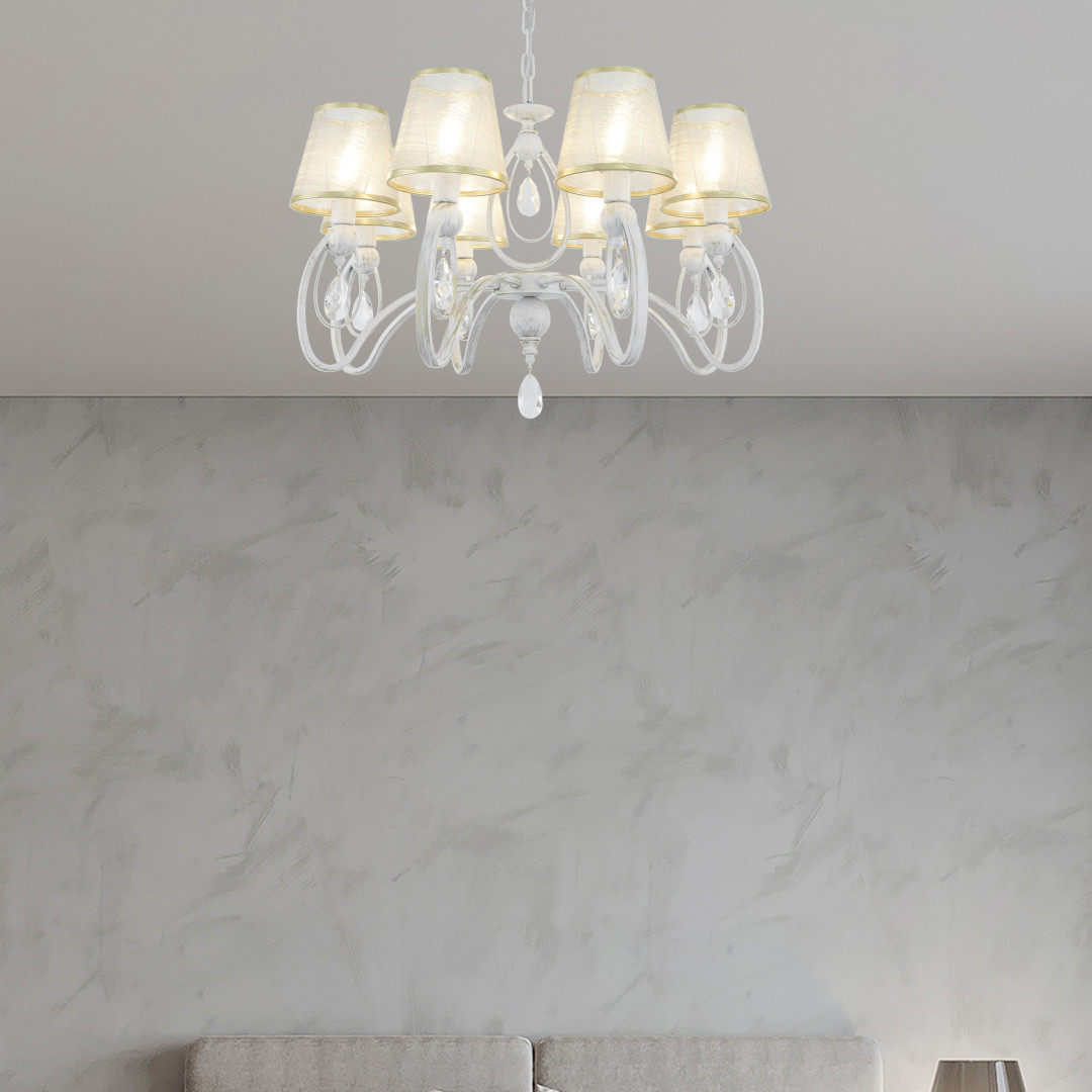 подвесная люстра arte milano 347203/8 wt+g