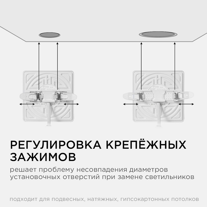 встраиваемая светодиодная панель apeyron flp 06-117
