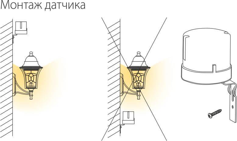 датчик освещенности sns-l-07 5500w ip44 белый a030063