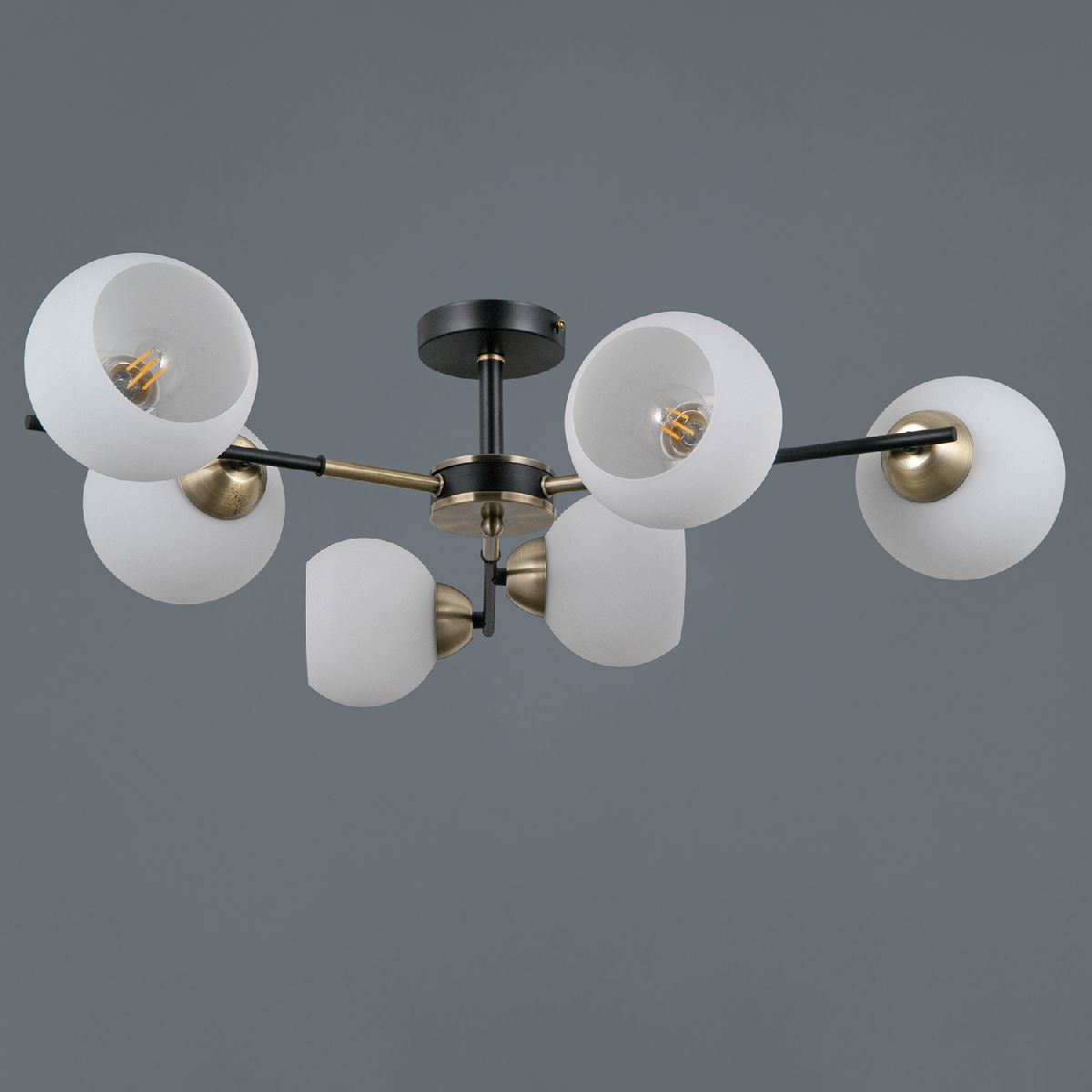 люстра на штанге illumico il0469-6csq-24 bk ab libra