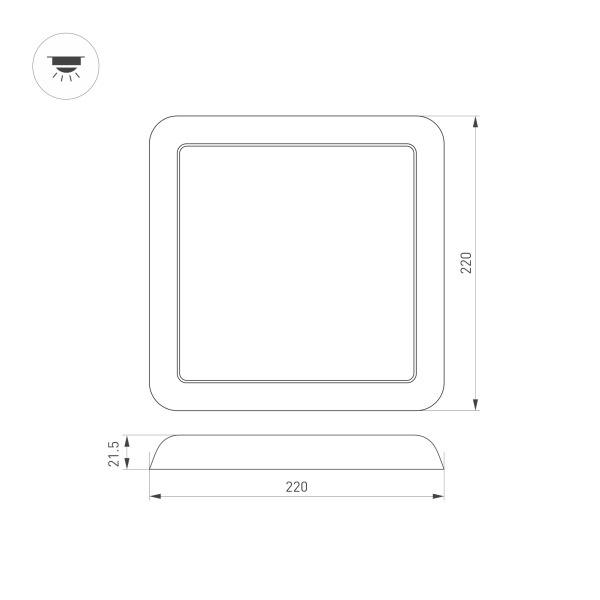 встраиваемый светильник arlight cl-fiokk-s220x220-18w day4000-mix 034471