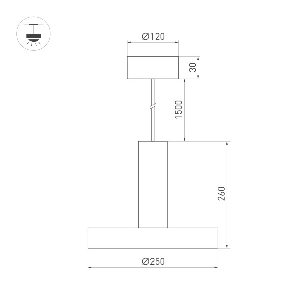 подвесной светильник arlight sp-eric-r250-8w day4000 035929