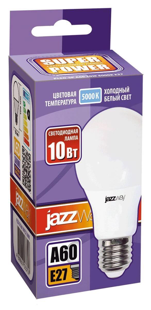 лампа светодиодная jazzway e27 10w 5000k матовая 1033727